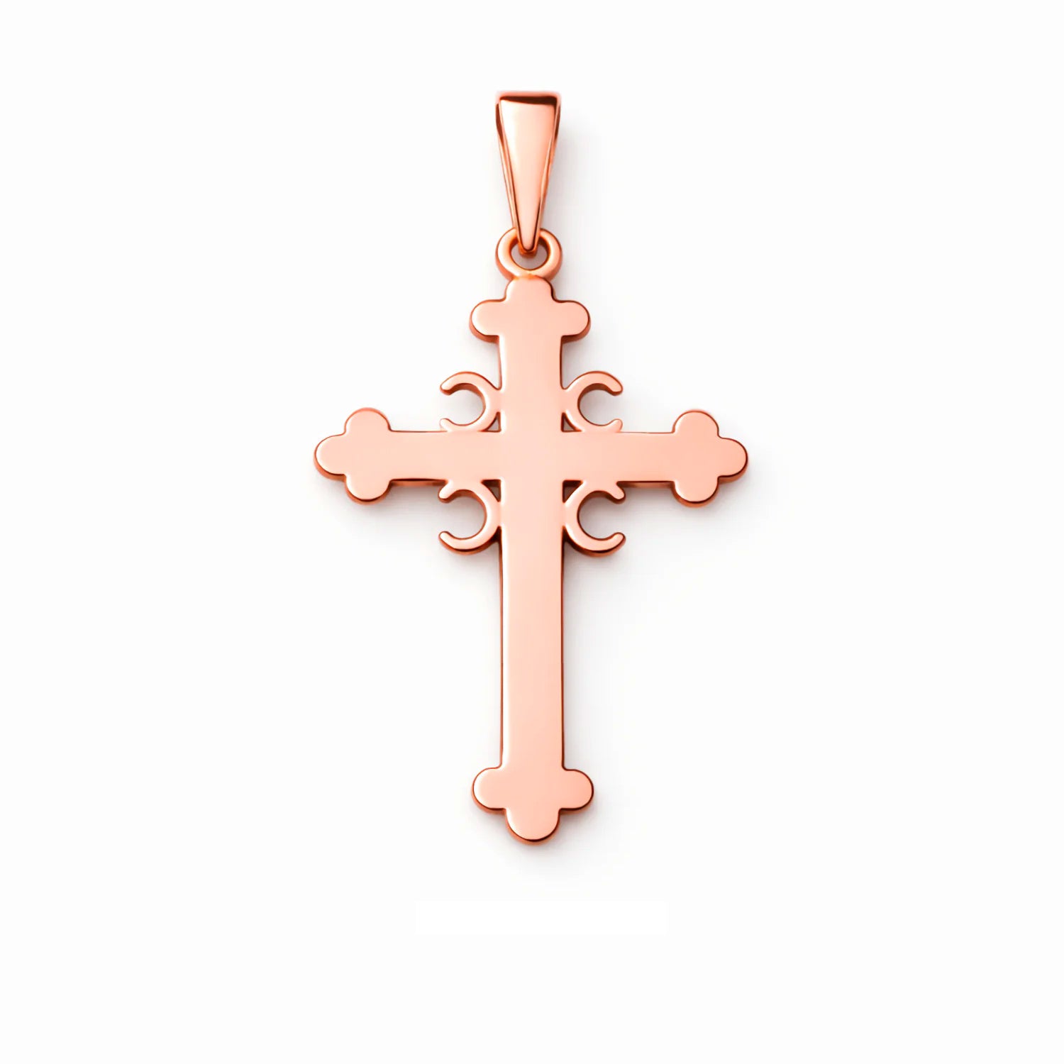Rose Gold Serbian Orthodox Cross Pendant or Necklace - Zoran Designs