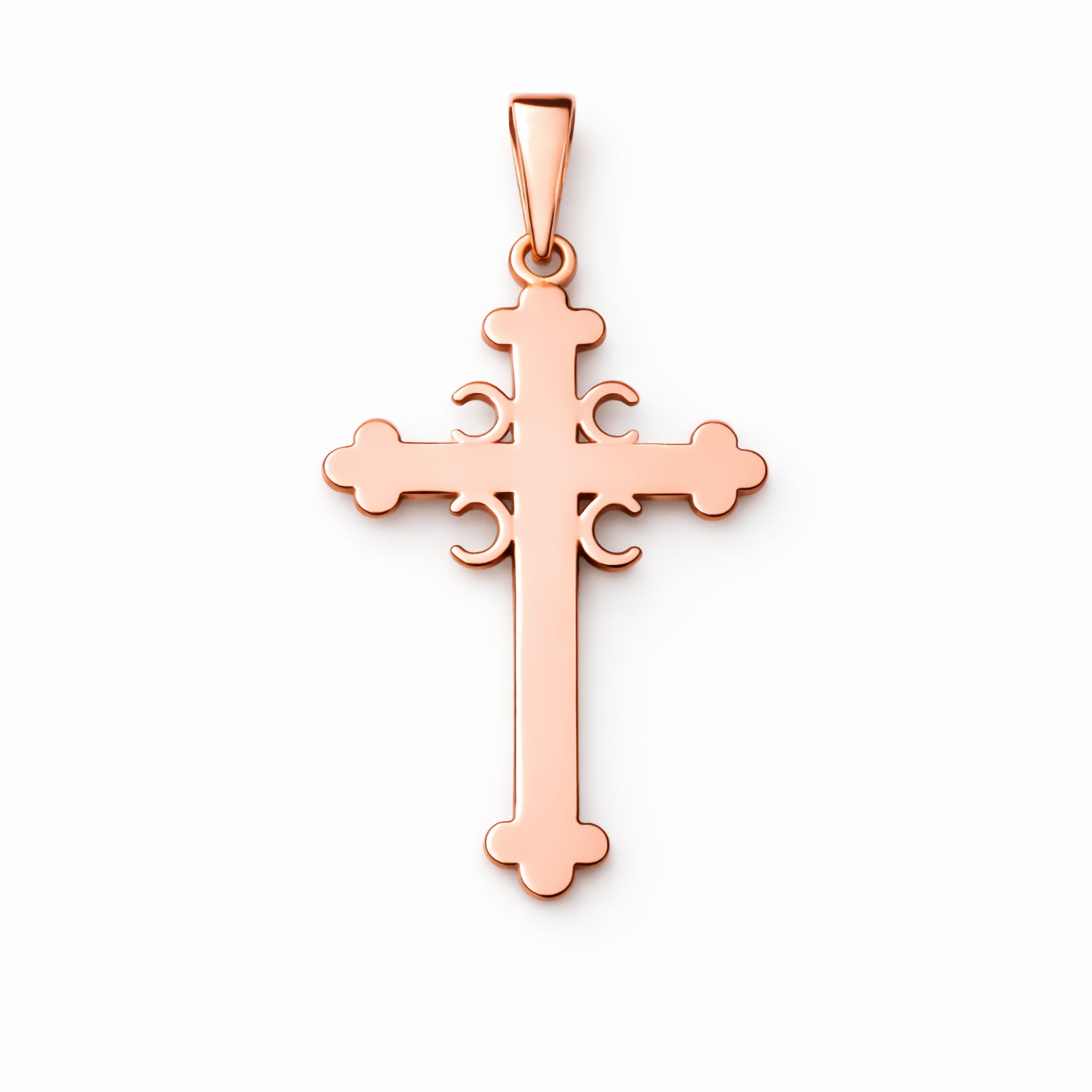 serbian cross pendant or necklace in rose gold
