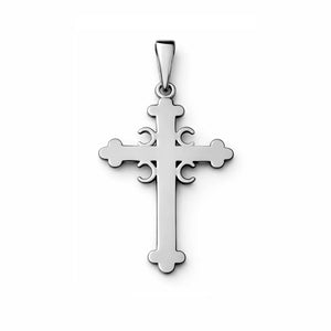 Serbian cross pendant in white gold