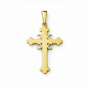 Serbian cross pendant in yellow gold