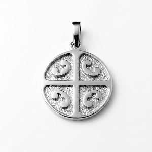 Serbian medallion 4 C pendant white gold