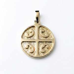 Serbian medallion 4 C pendant yellow gold