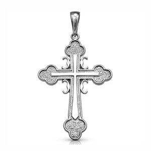Serbian orthodox cross large white gold