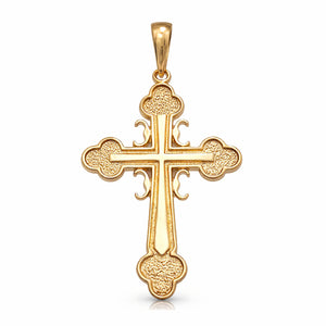 Serbian orthodox cross large yellow gold