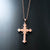 Serbian Orthodox Cross Necklace in Rose Gold