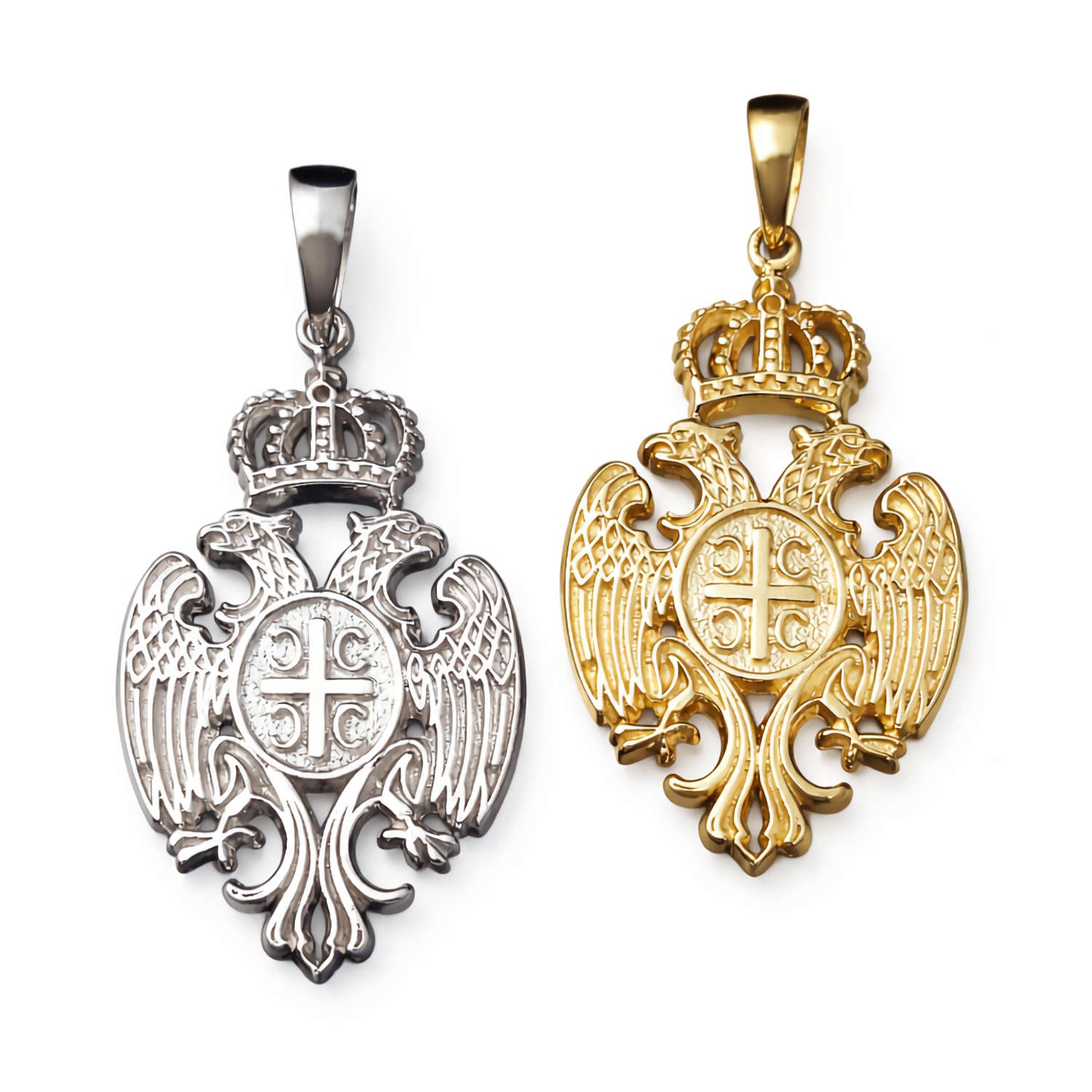 Serbian pendants large men's eagle coat of arms