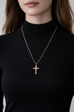 serbian rose gold cross pendant or necklace