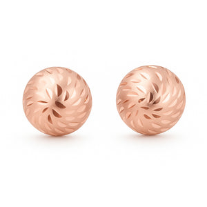 shimmery dome 14K rose gold studs earrings