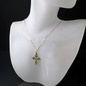 small xenia baptismal orthodox cross necklace