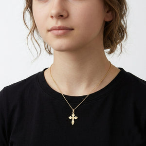 small st xenia greek russian orthodox cross necklace