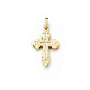 small xenia greek russian orthodox cross yellow gold