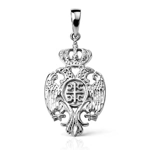 serbian eagle coat of arms pendant white gold