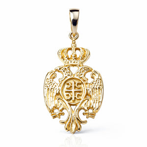 serbian eagle coat of arms pendant yellow gold