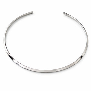 solid silver choker collar necklace