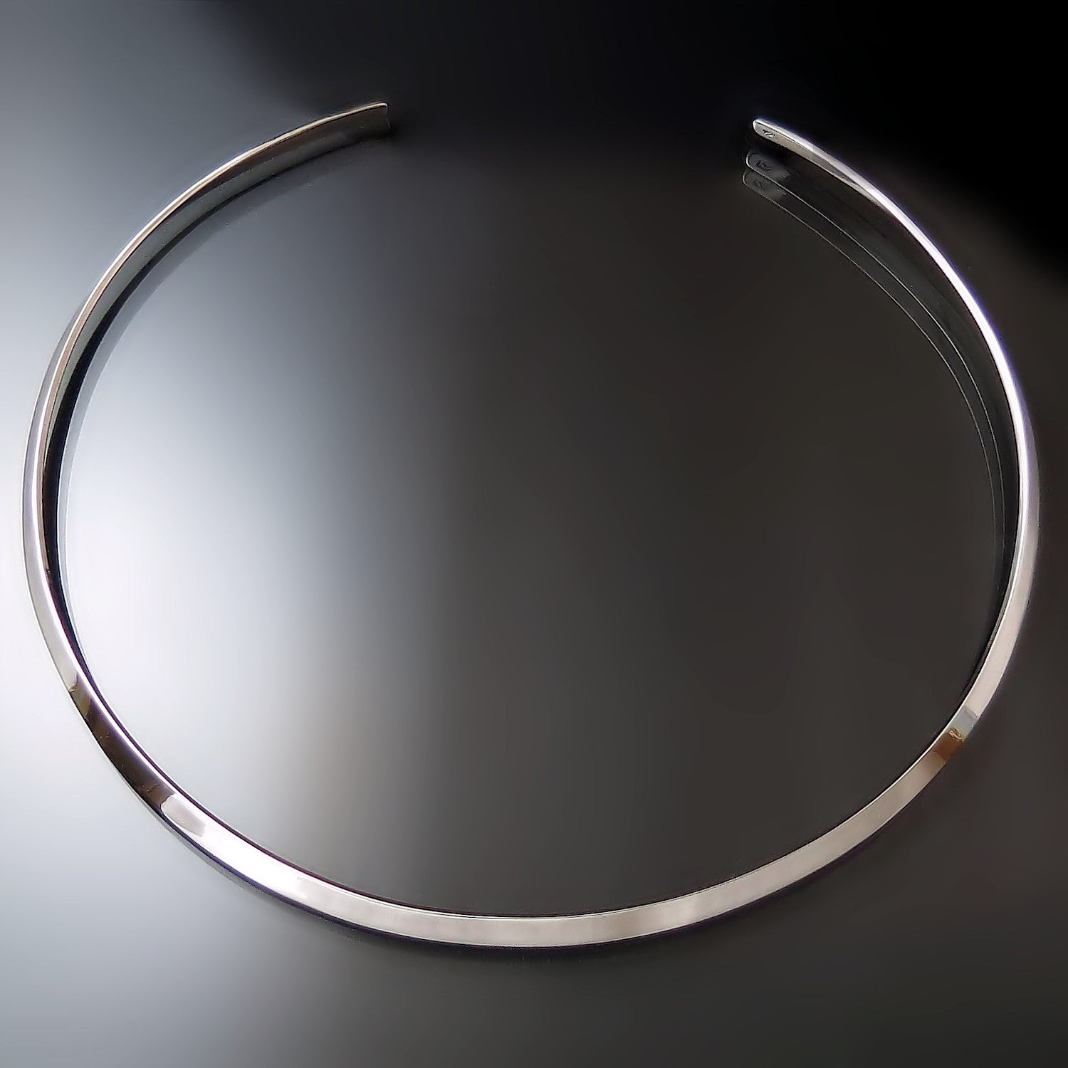 solid silver collar choker necklace