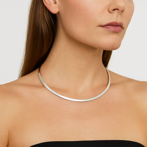 solid sterling silver collar necklace