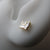 Art deco gold stud earring with diamonds