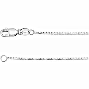 standard fine box link chain 14K white gold