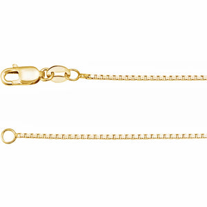 standard fine box link chain 14K yellow gold