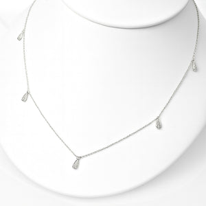 diamond teardrop station necklace