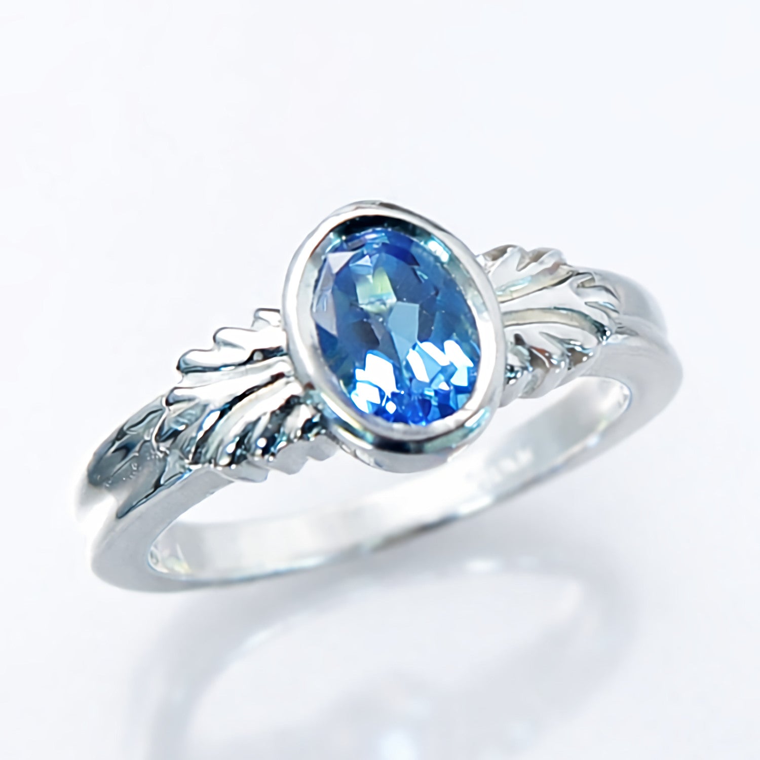 sterling silver ring with blue topaz 
