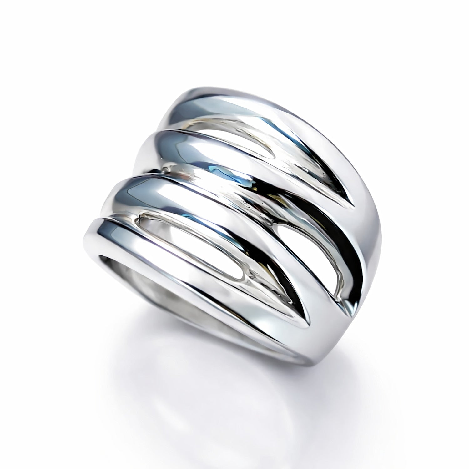 sterling silver chunky wide statement ring