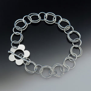 sterling silver daisy flower bracelet