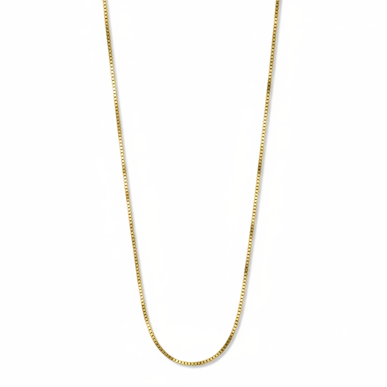 super fine box link chain 14K yellow gold