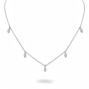 diamond teardrop station necklace