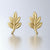 tiny leaf studs earrings gold
