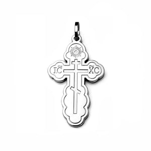 traditional orthodox cross saint olga white gold