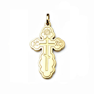 traditional orthodox cross saint olga yellow gold