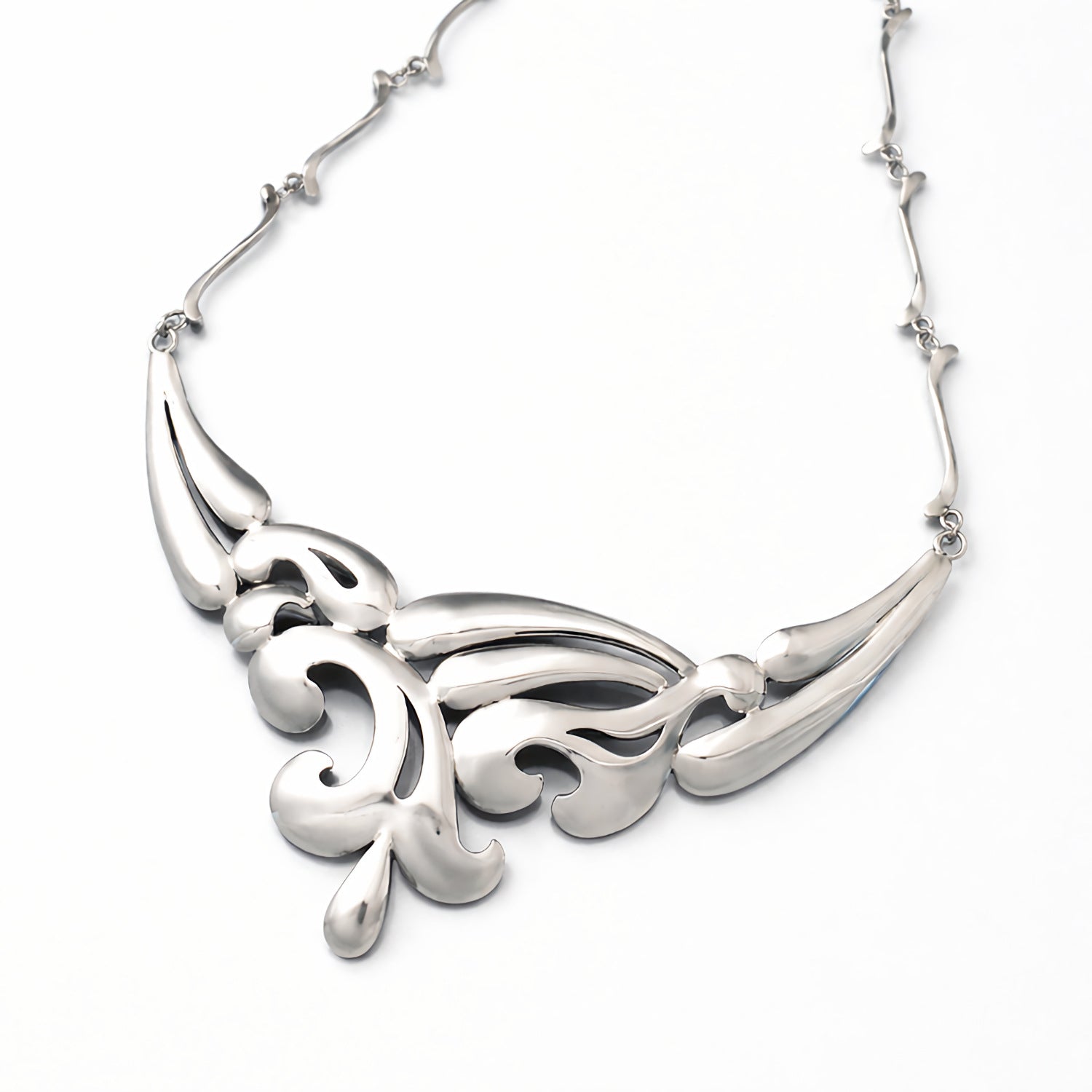 unique elegant silver statement necklace