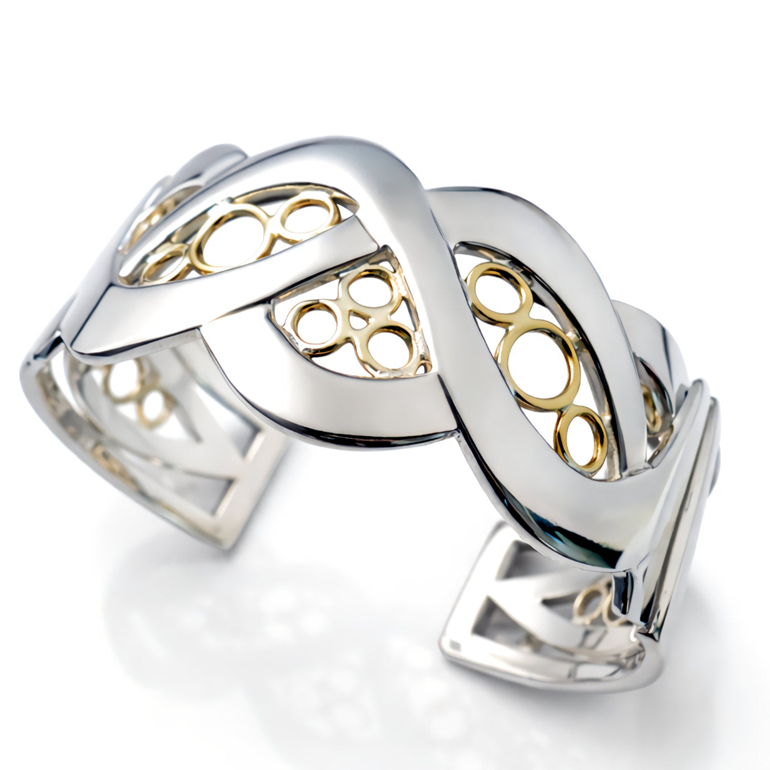 unique silver gold statement bracelet