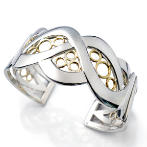 unique silver gold statement bracelet