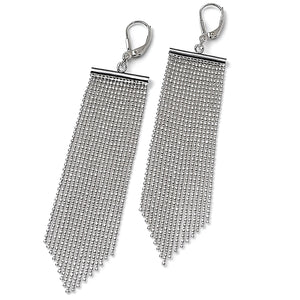 very long silver statement earrings