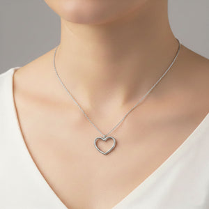 white gold rope heart necklace