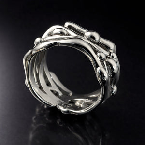 white gold statement ring unique organic design