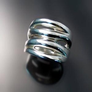 wide silver band ring