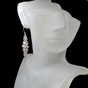 yellow gold CZ imitation diamond earrings