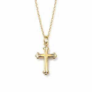 yellow gold baptismal cross necklace for babies and kids