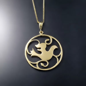 yellow gold bird dove pendant