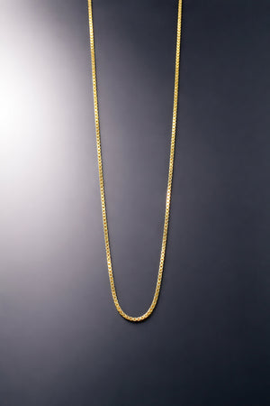yellow gold box link chain standard fine