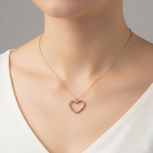 yellow gold rope heart necklace