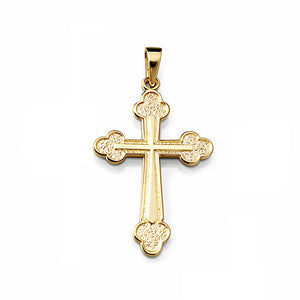 yellow gold Russian Greek Ukrainian Orthodox cross pendant