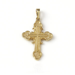 yellow gold serbian orthodox cross small