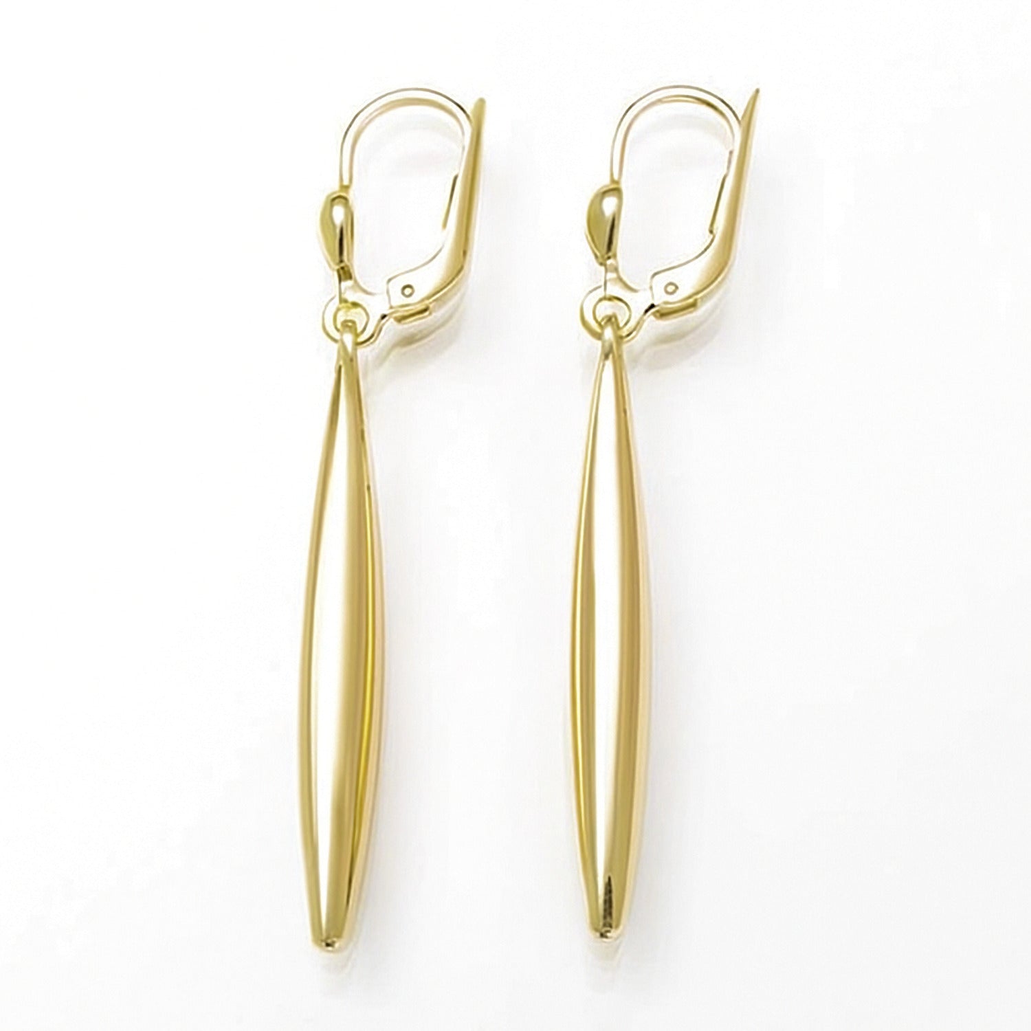 yellow gold spear earrings