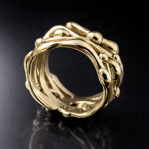 yellow gold statement ring unique organic design