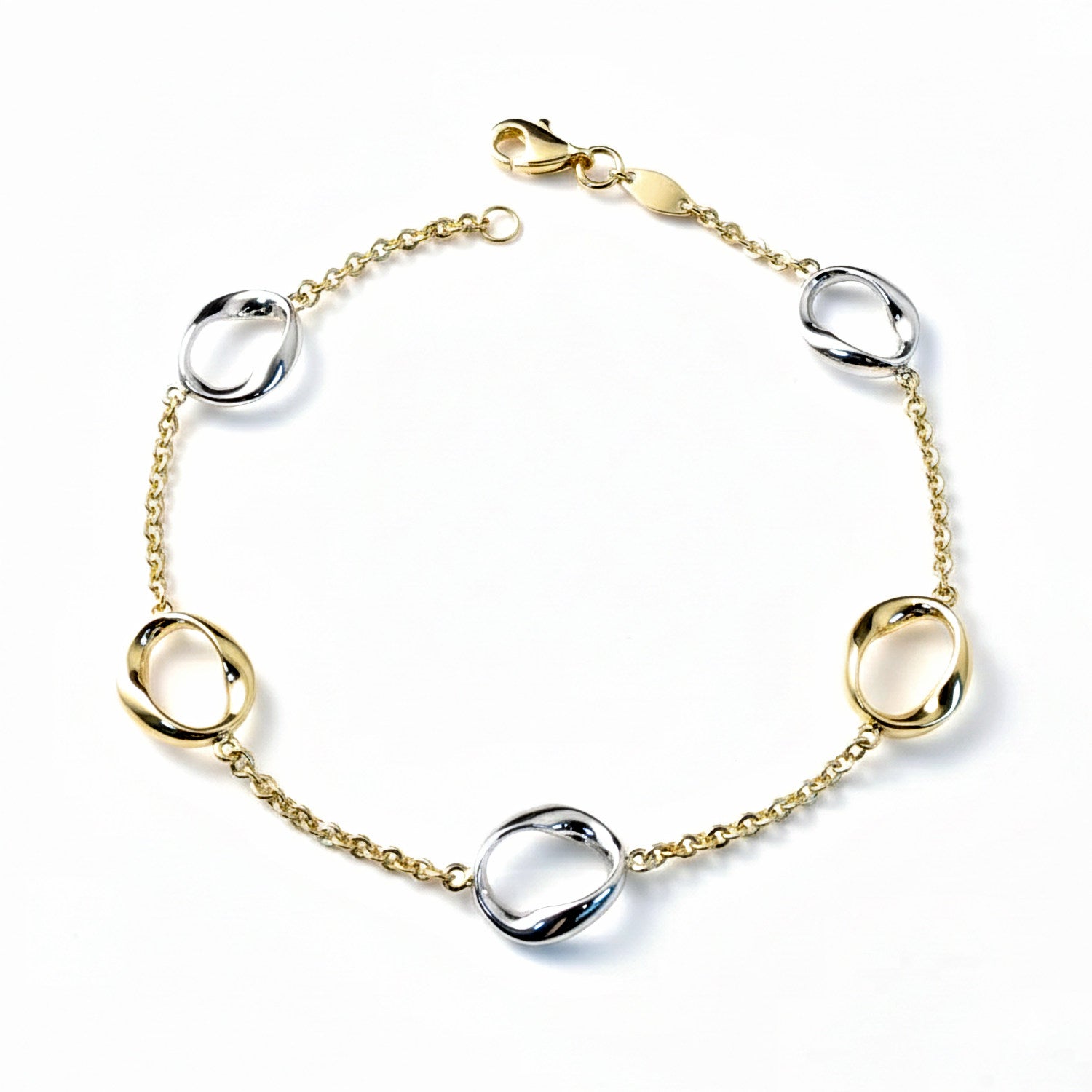 modern two tone gold bracelet