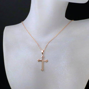 14K rose gold chain with Orthodox Cross
